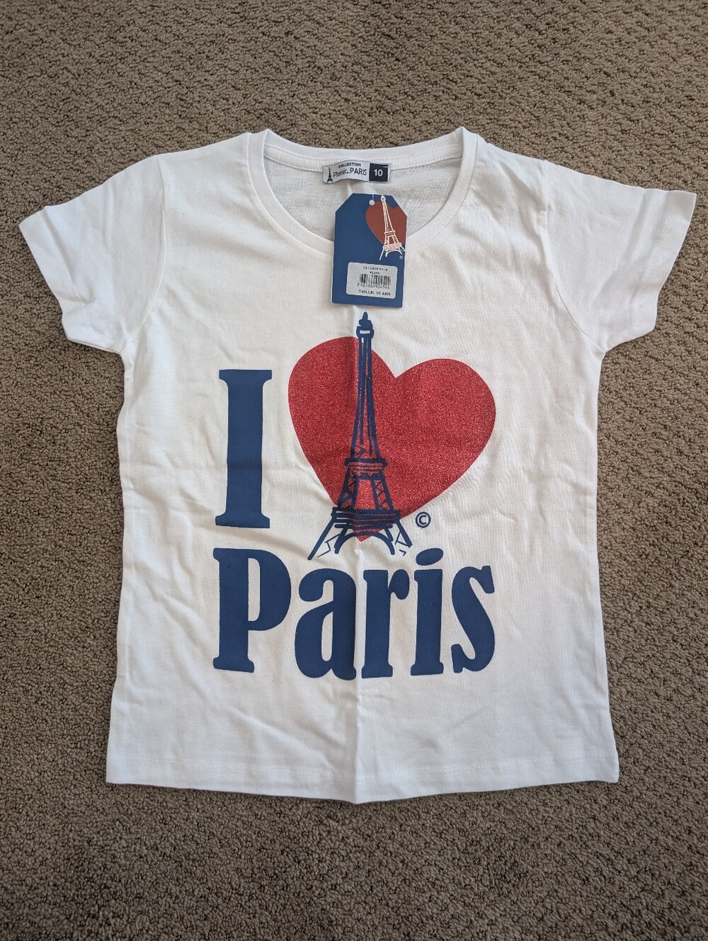 I Heart Paris Graphic Tee - White / Red / Blue